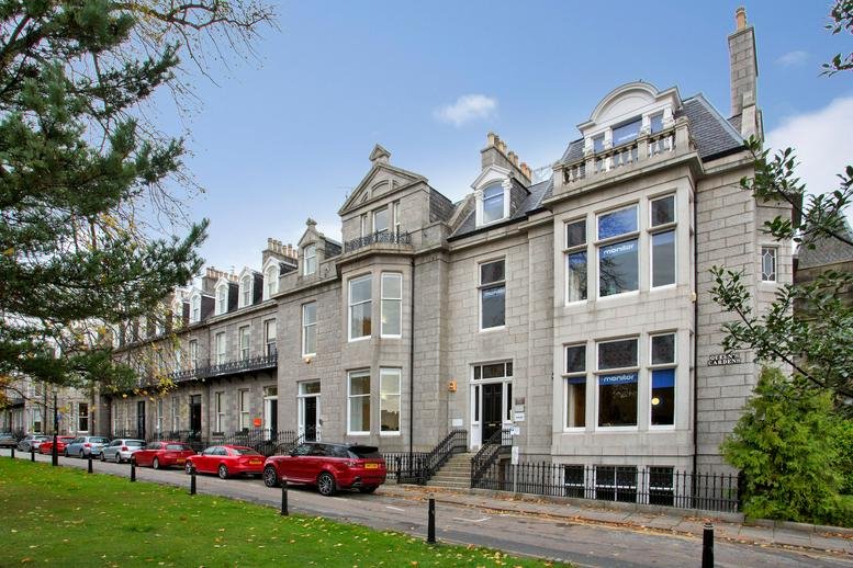 Exterior view of the traditional grey stone building at 3 Queen’s Gardens, Aberdeen.