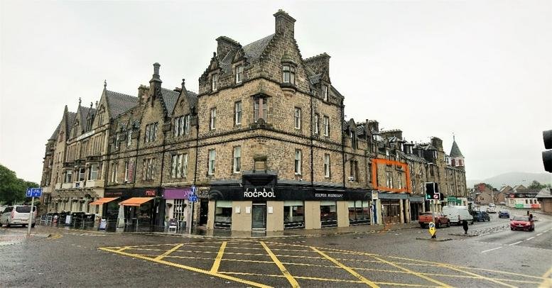Exterior view of the historic stone building at 3 Young Street, Inverness.