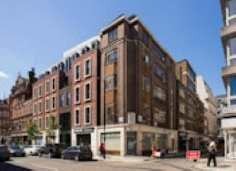 Exterior view of the brick facade building at 37 Great Portland Street.