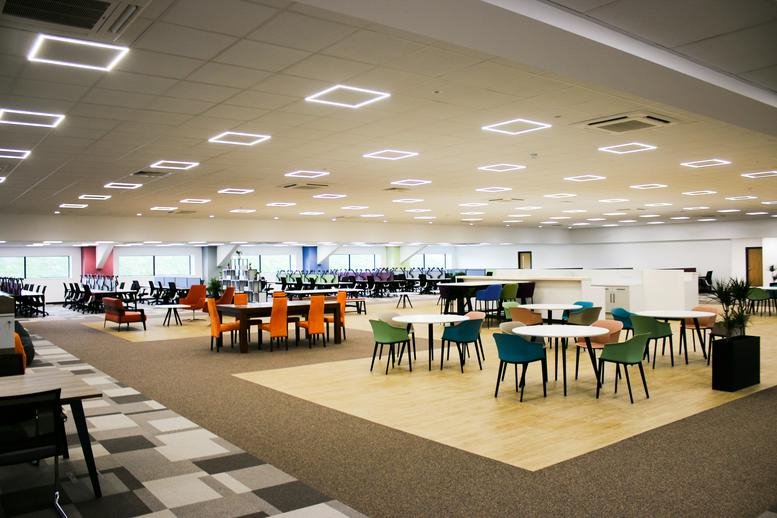 Spacious interior breakout area at 40 Barnard Road, Bowthorpe Employment Area, Norwich, Norfolk.