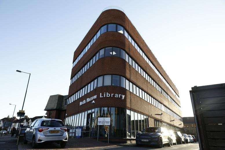 Exterior view of the brick facade building at 429-433, Pinner Road, North Harrow.