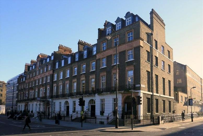 Exterior view of the historic brick building at 44 Russell Square, London.