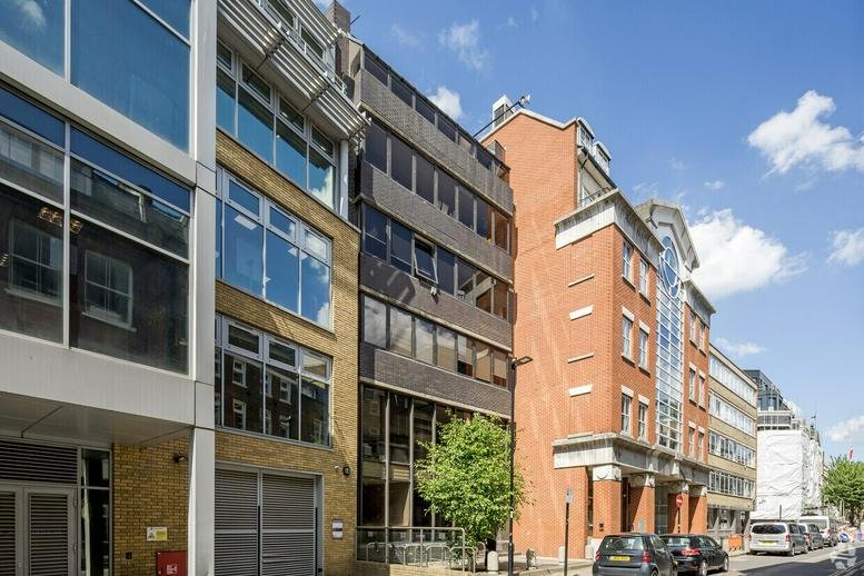 Exterior view of the multi-style building facade at 5 St John's Lane.