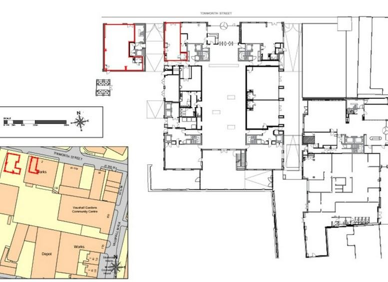 Detailed floor plan and site location map for the office units.