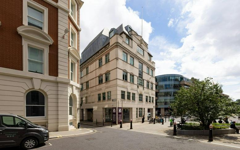 Exterior view of the historic stone facade at 61, Queen Street Place.