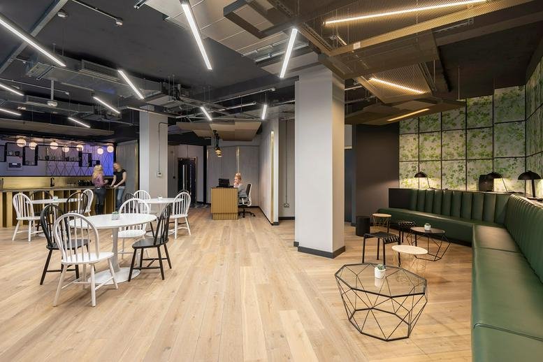 Spacious communal lounge and reception area at 71-73 Carter Lane, London.