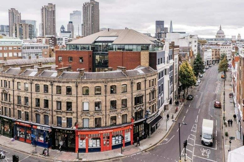Exterior view of the historic brick building at 80, Clerkenwell Road, London.