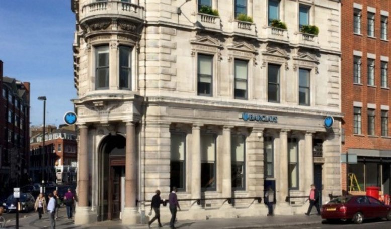 Exterior view of the historic stone building at 89, Charterhouse Street, Barbican, London.