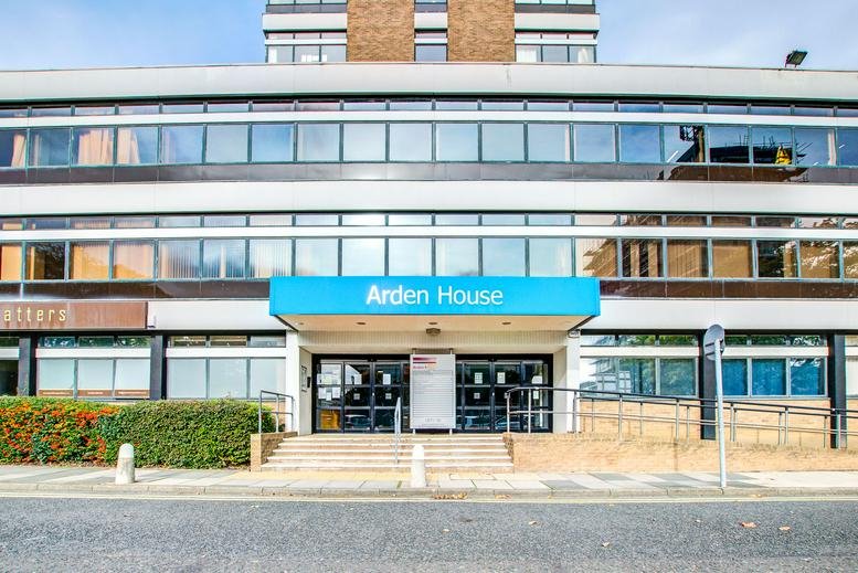 Exterior view of the Arden House building entrance at Regent Centre.