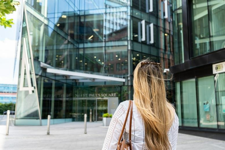 Exterior view of the modern glass-facade building at Avenue HQ, 4 St Paul's Square.