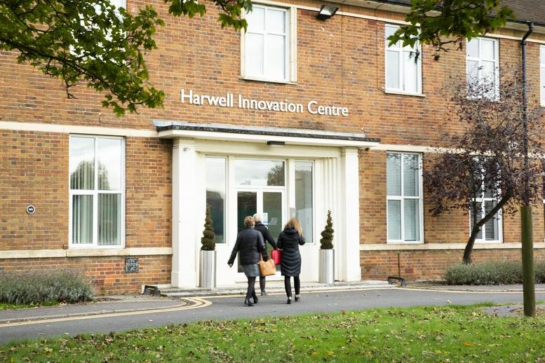 Brick exterior and entrance of Building 173, Curie Avenue, Harwell Innovation Centre.