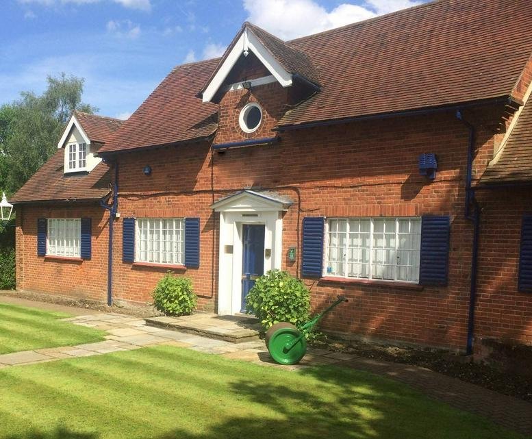 Exterior view of the traditional red brick facade at Brickfield House.