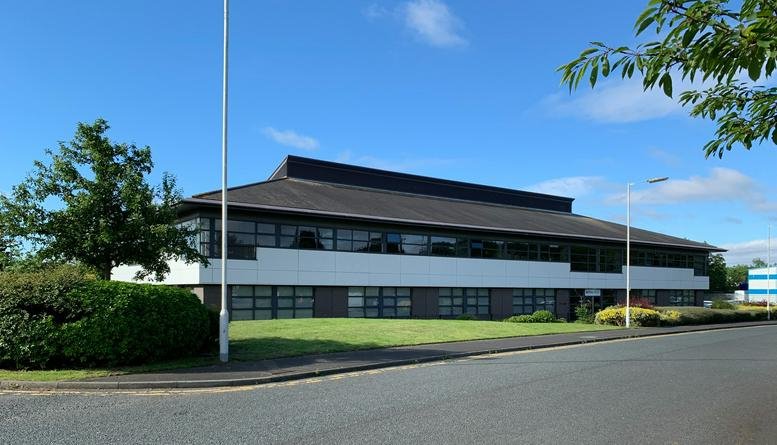 Exterior view of the office building at Kingfisher Way, Silverlink Business Park.