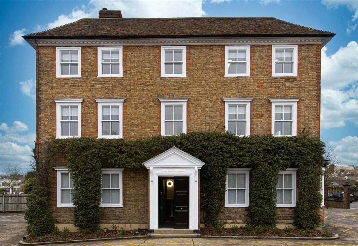 Exterior view of the historic brick facade at Kestrel & Knightrider House.