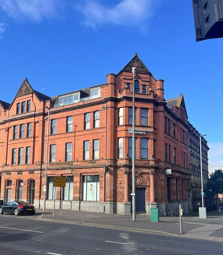 Exterior view of the historic red brick facade of Laganview House, 93-95 Ann Street.