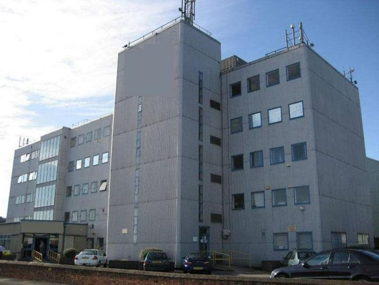 Exterior view of the multi-story concrete facade of Litchurch Plaza Business Centre.