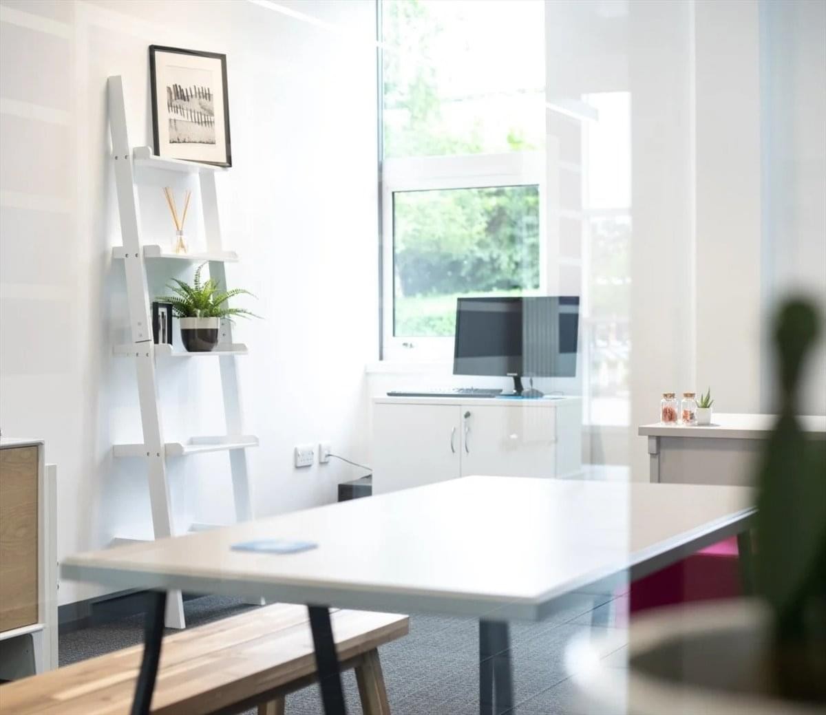 Brightly lit open plan workspace at M25 Business Centre, 121 Brooker road, Waltham Abbey.