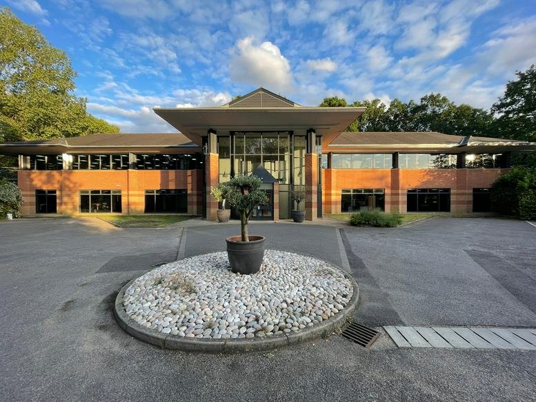 Exterior view of the brick office building at Milton Road, Uxbridge.