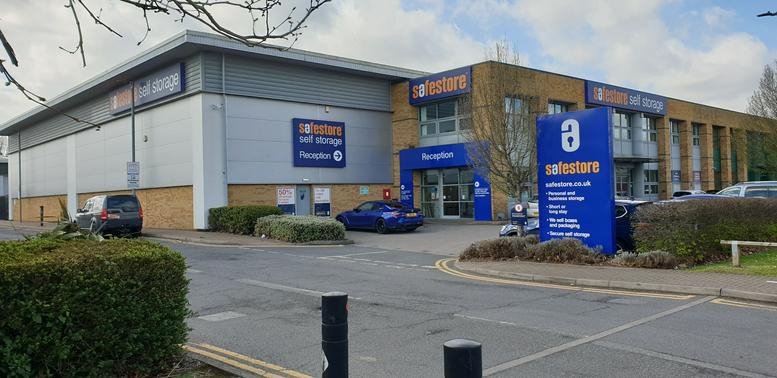 Exterior view of the brick and grey facade at Unit 6, Moorfield Road, Guildford, Surrey.
