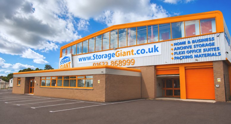 Exterior facade of the Storage Giant building at Unit 12, Ty-Coch Way.