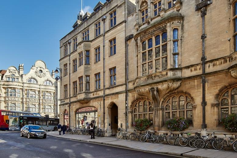 Exterior view of the historic stone facade at Oxford Town Hall, 1 St Aldate's.