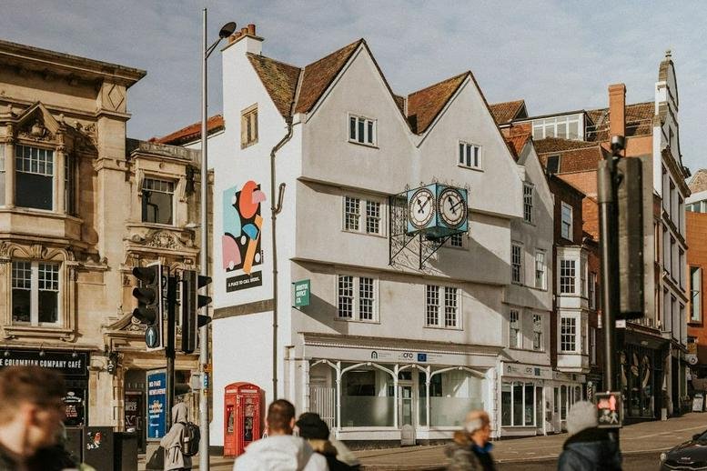 Exterior view of the historic white building at 29 Saint Augustine's Parade, Bristol City Centre.