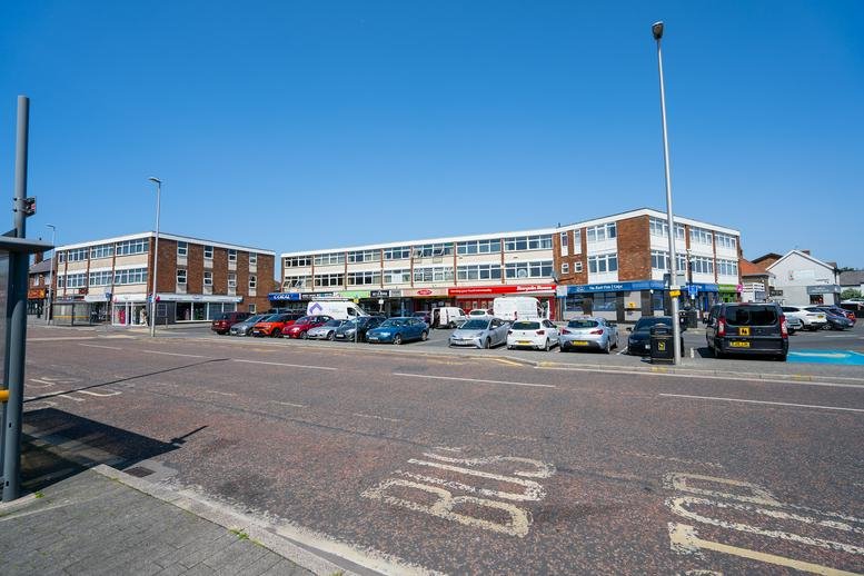 Exterior view of the mixed-use building at 335 Red Bank Road, Bispham Village.