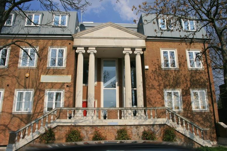 Exterior view of the building at 80 - 98 Beckenham Road with a columned entrance.