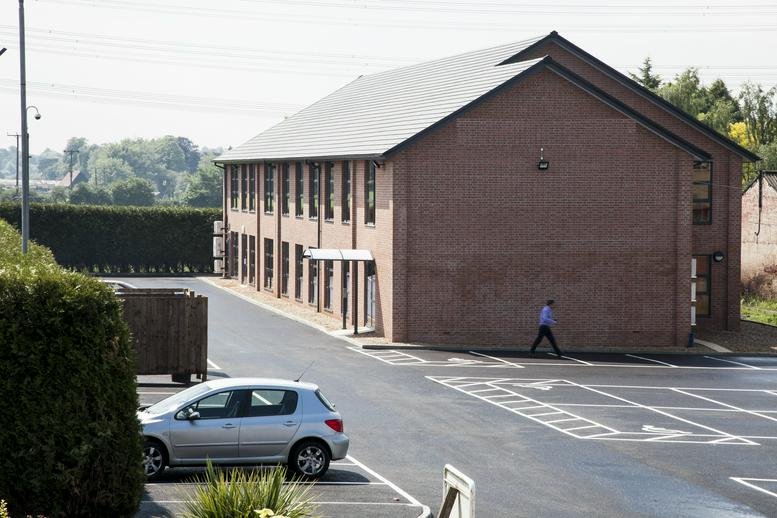 Exterior view of the brick facade at Acorn Business Centre.