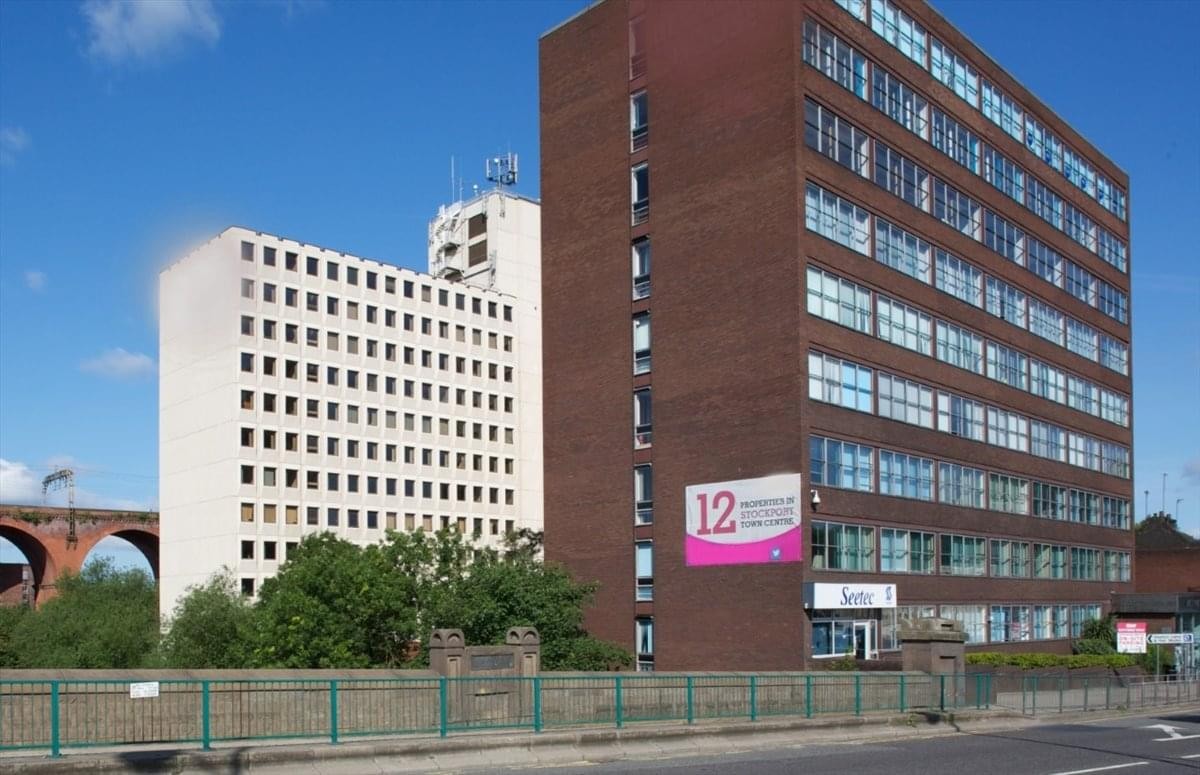 Exterior view of the brick facade at Beckwith House, 1-13 Wellington Road North.