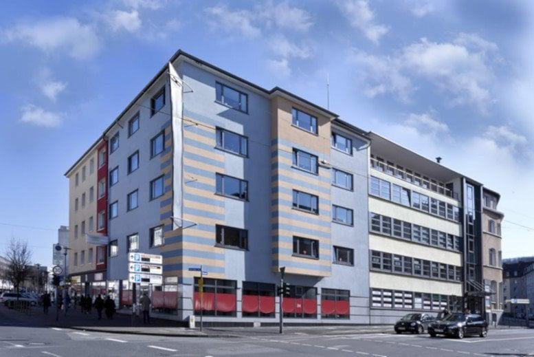 Exterior view of the multi-story office building at Bergstr. 128-130, Hagen, Nordrhein Westfalen.
