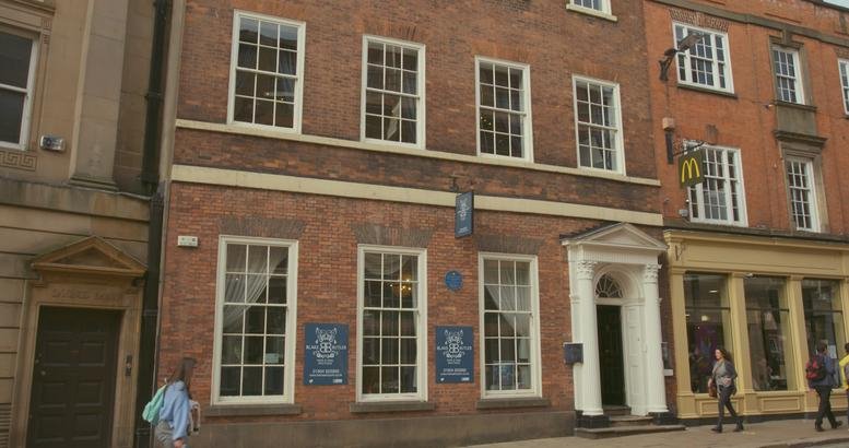 Exterior view of the historic red brick facade of Blake House, 18 Blake Street, York City Centre.