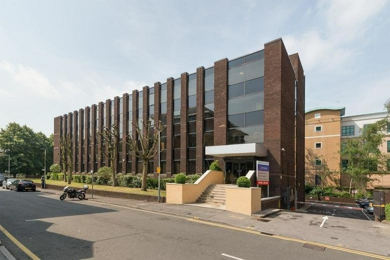 Exterior view of the brick and glass facade of Boundary House, Cricketfield Road.