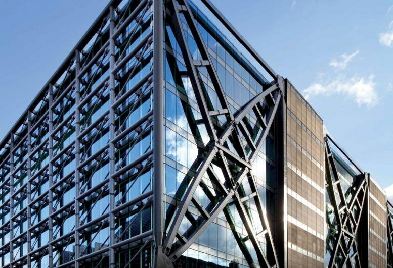 Exterior view of the steel and glass architecture of Cannon Place, 78 Cannon Street.
