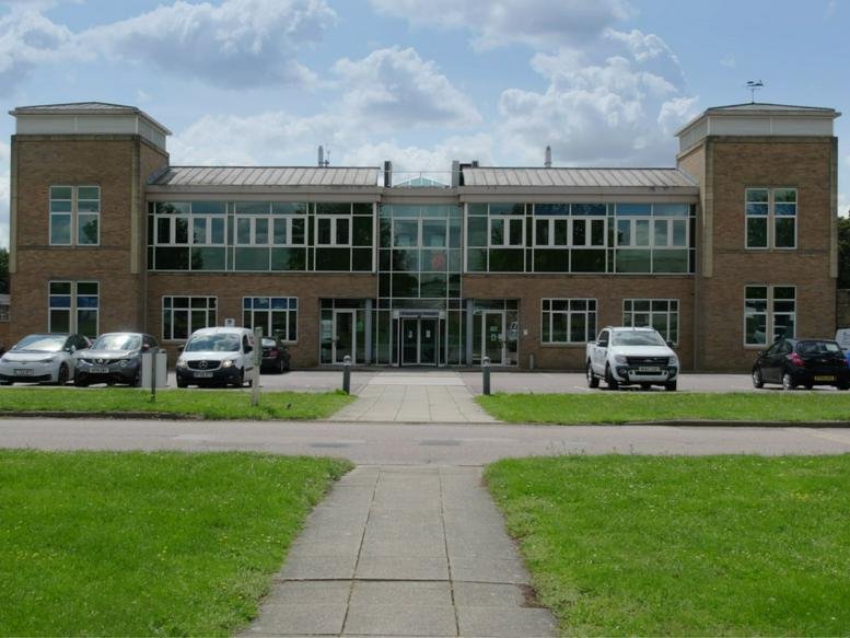 Exterior view of the brick and glass facade of Capability House, Building 31, Wrest Park.