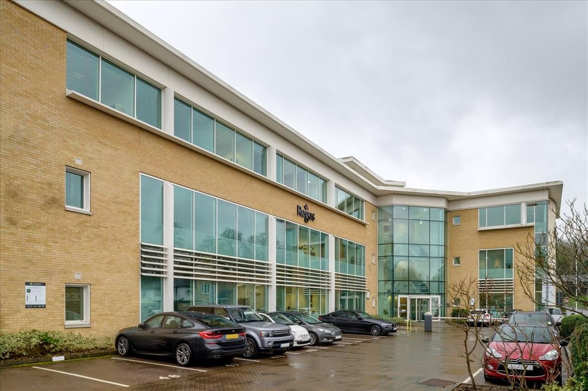 Exterior view of the modern brick and glass facade of Cardinal Point.
