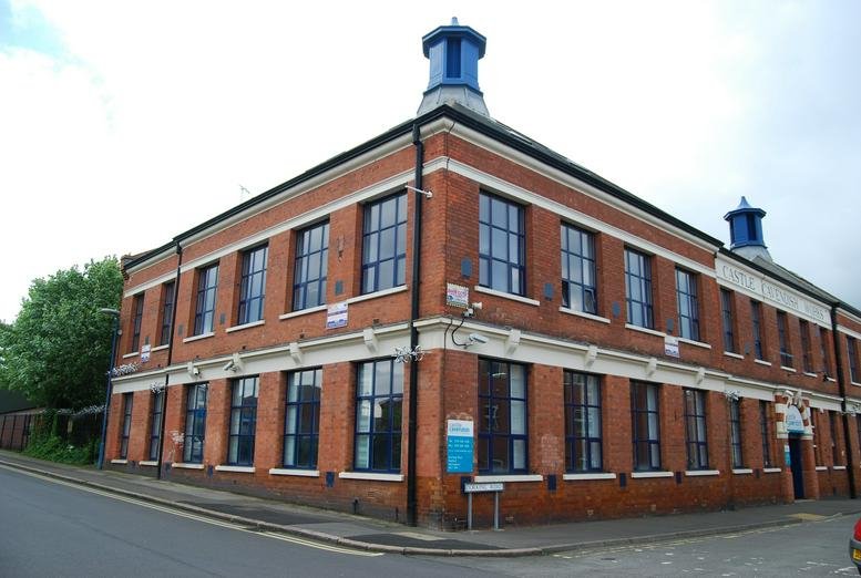 Exterior view of the historic red brick Castle Cavendish Works, Dorking Road, Nottingham.