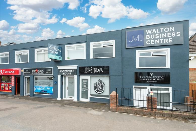 Exterior view of the dark grey facade at Enterprise House, 44-46 Terrace Road.
