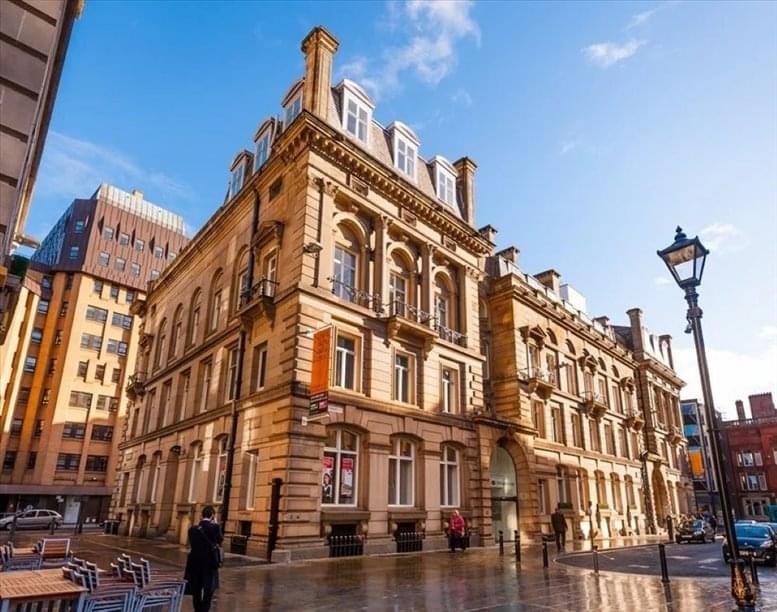 Exterior view of the historic stone facade at Exchange Court, 1 Dale Street, Liverpool.