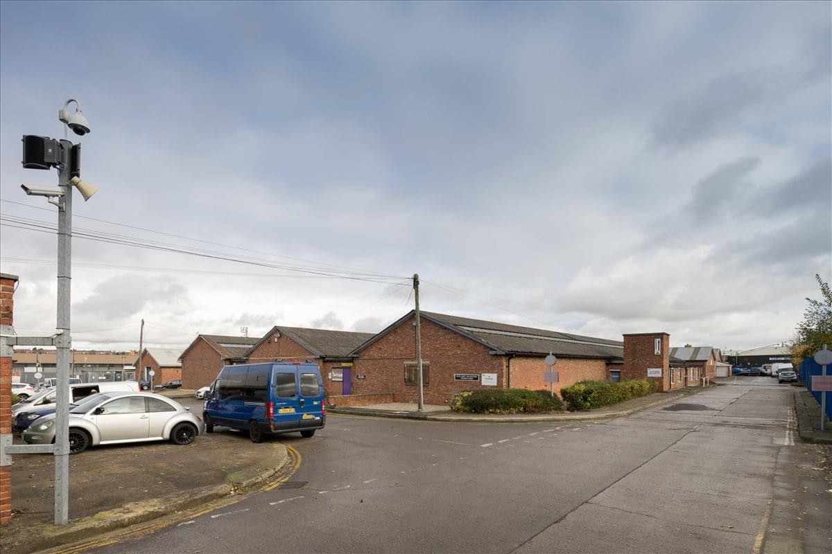 Exterior view of the brick warehouse-style buildings at Felling Business Centre.