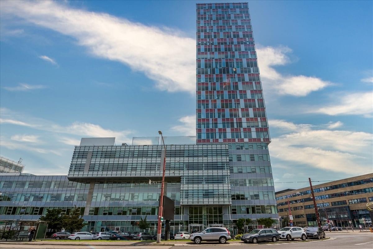 Exterior view of the contemporary high-rise building at Karadzicova Street 811 06.