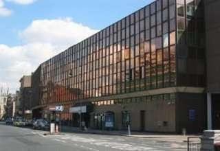 Exterior view of the bronze glass facade at King William House, Market Place, Hull.