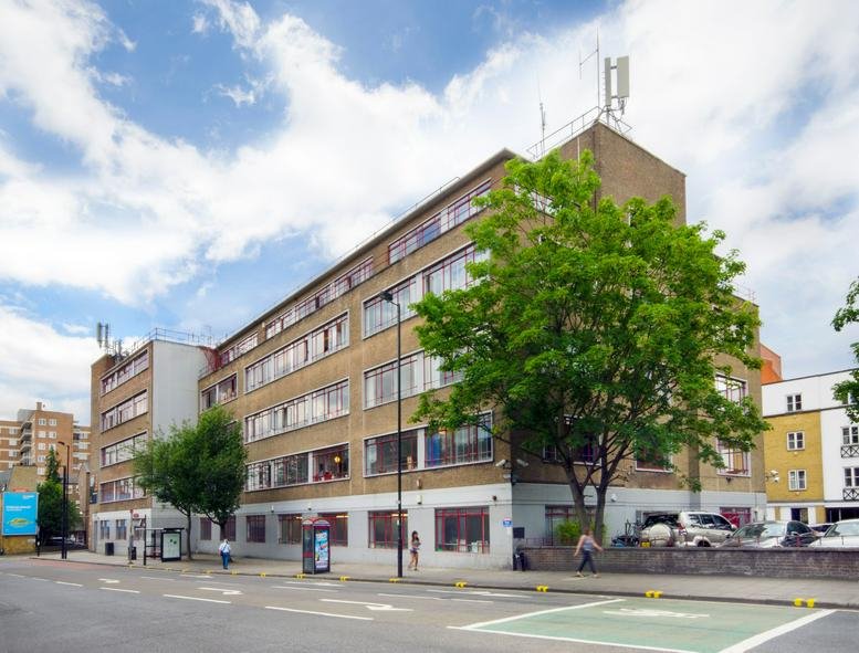 Exterior view of the brick facade of Leroy House, 436 Essex Road, London.