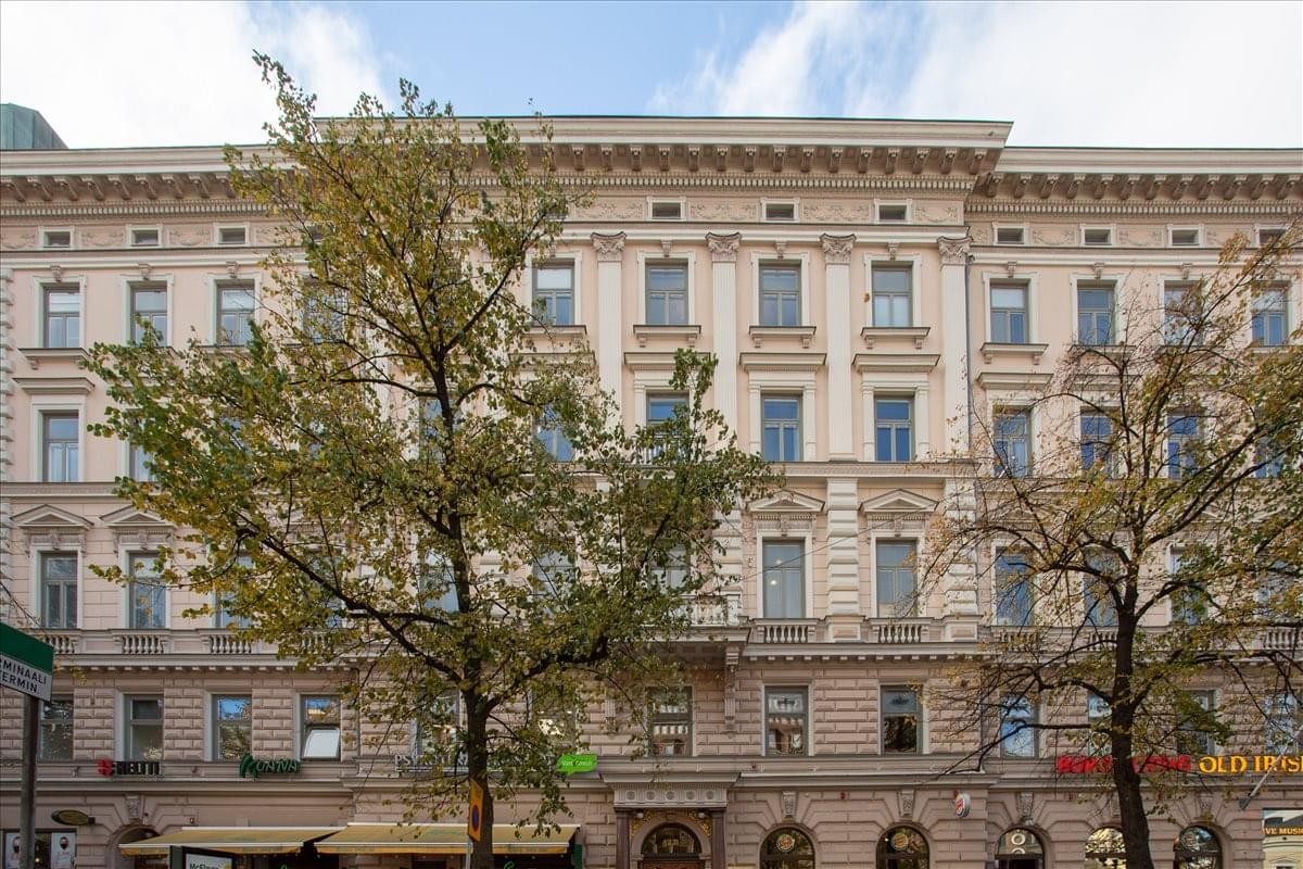 Exterior view of the historic stone facade of Luna House.