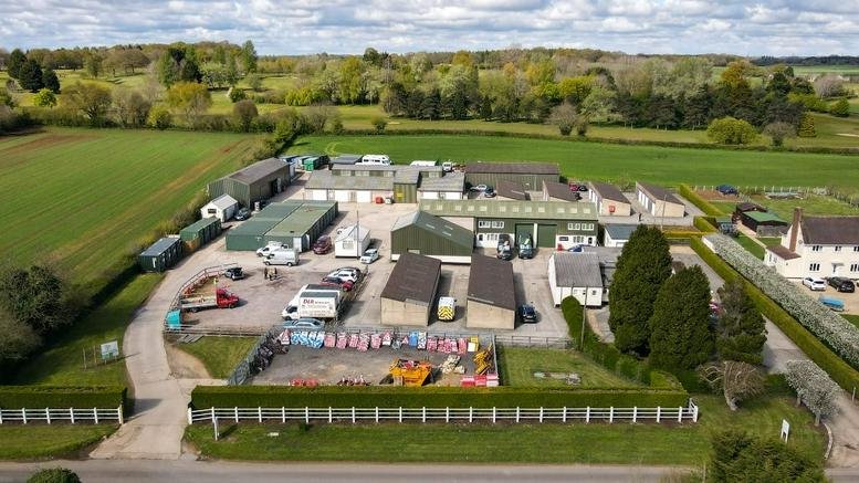 Aerial view of the business park at Malmesbury Road, Chippenham, Swindon, Wiltshire showing multiple units.