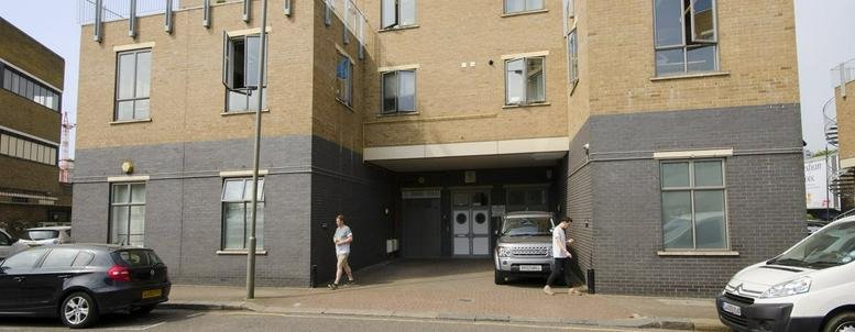 Brick exterior and entrance of the Morie Street Business Centre.