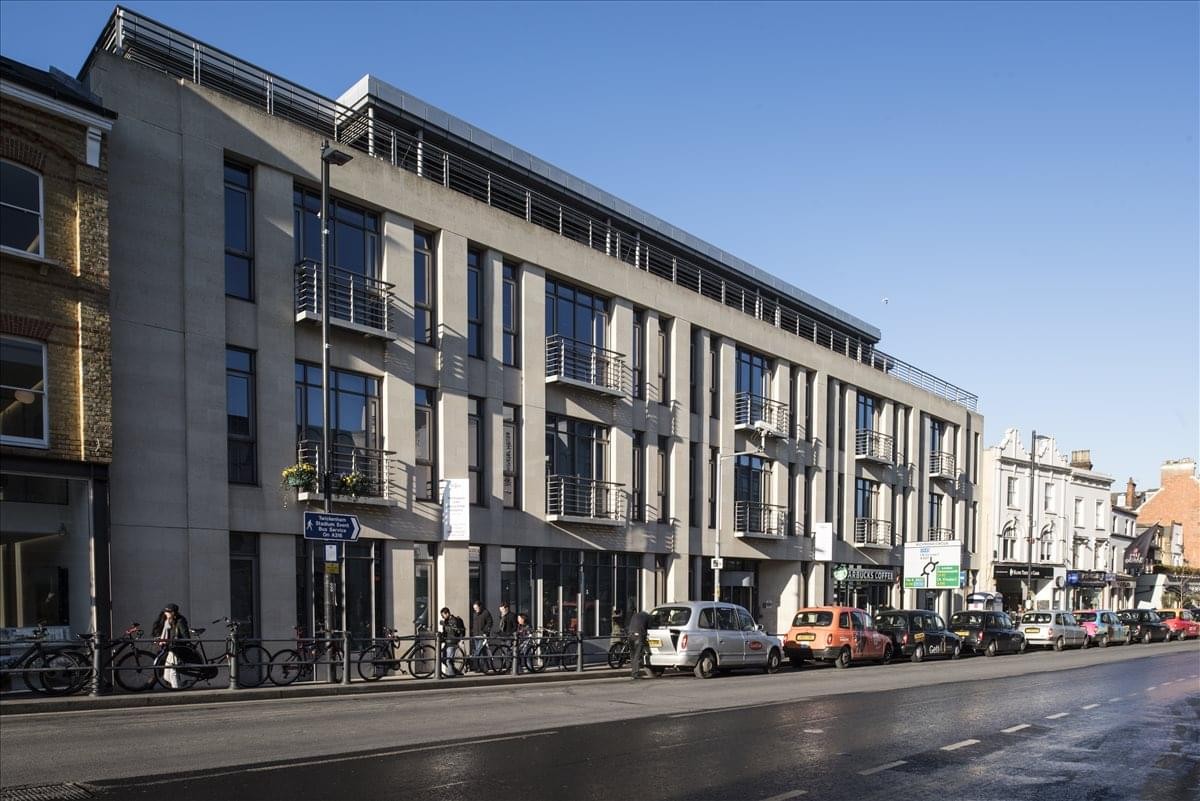 Exterior view of the modern stone facade at Parkshot House.