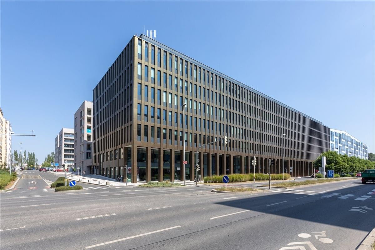 Exterior view of the contemporary facade at Prague River Garden.