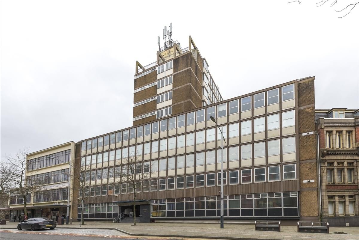 Exterior view of the multi-story Princess House, Princess Way office building.