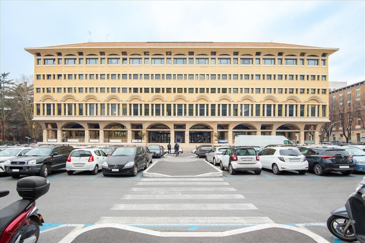 Exterior view of the Rome Sturzo, Piazza Don Luigi Sturzo 15 building showing its classic tiered facade.